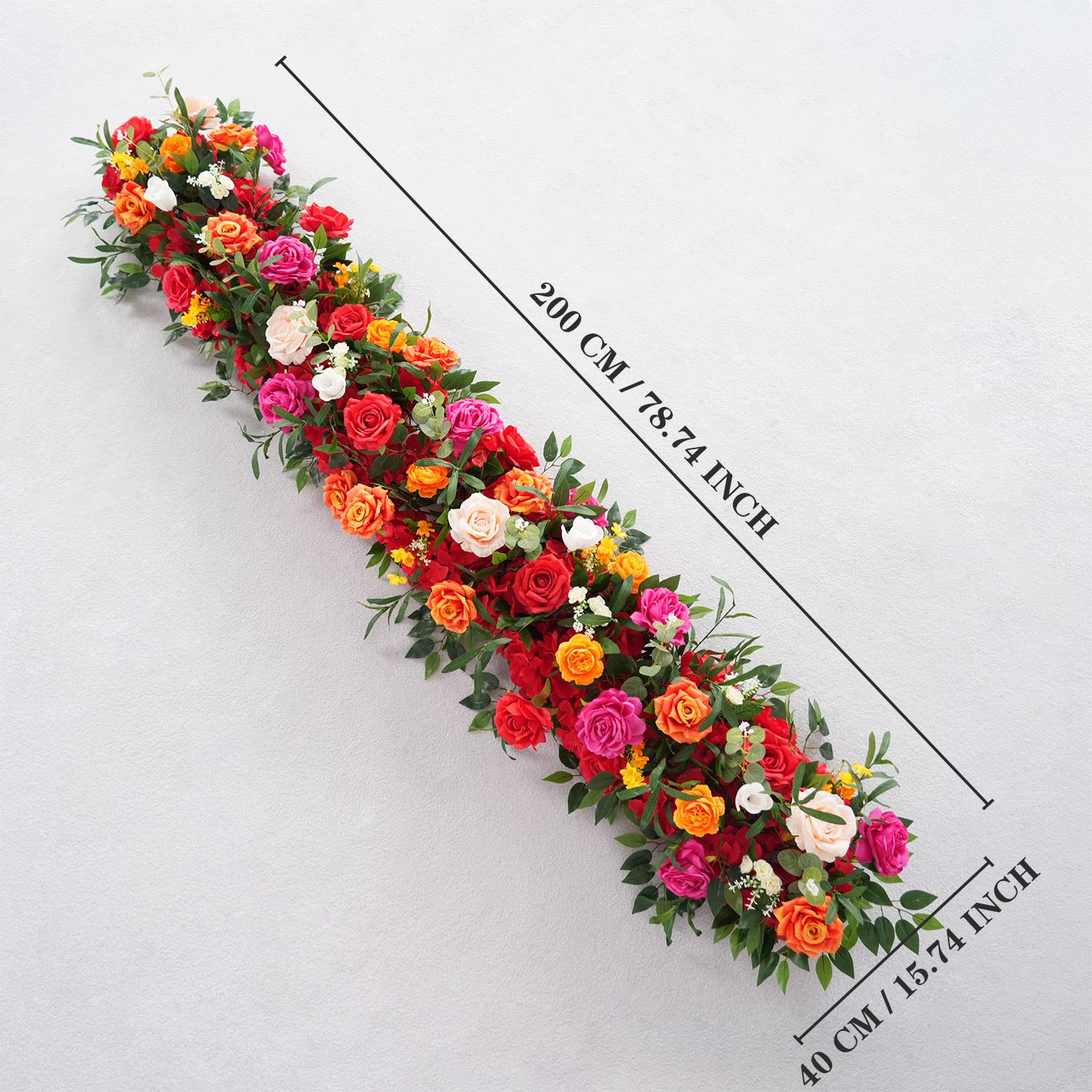 Uflower Colored Sofa Table Runner Floor Flower Arrangement